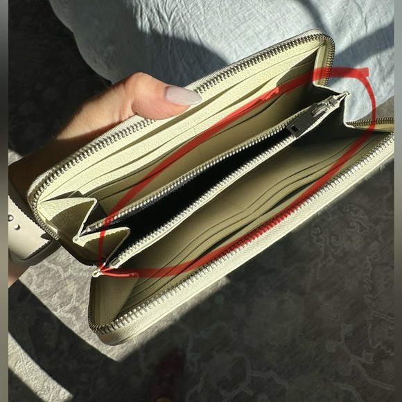 Auth SAINT LAURENT YSL Long Leather Wallet White F/S - Picture 5 of 17